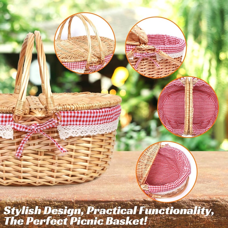 HapTim Wicker Picnic Basket for 2 - Unique Gifts Ideas for Couple, Engagement, Wedding, Bridal Shower, Family, Christmas, White Elephant Gifts for Adults(Y2408B-2) - Image 2